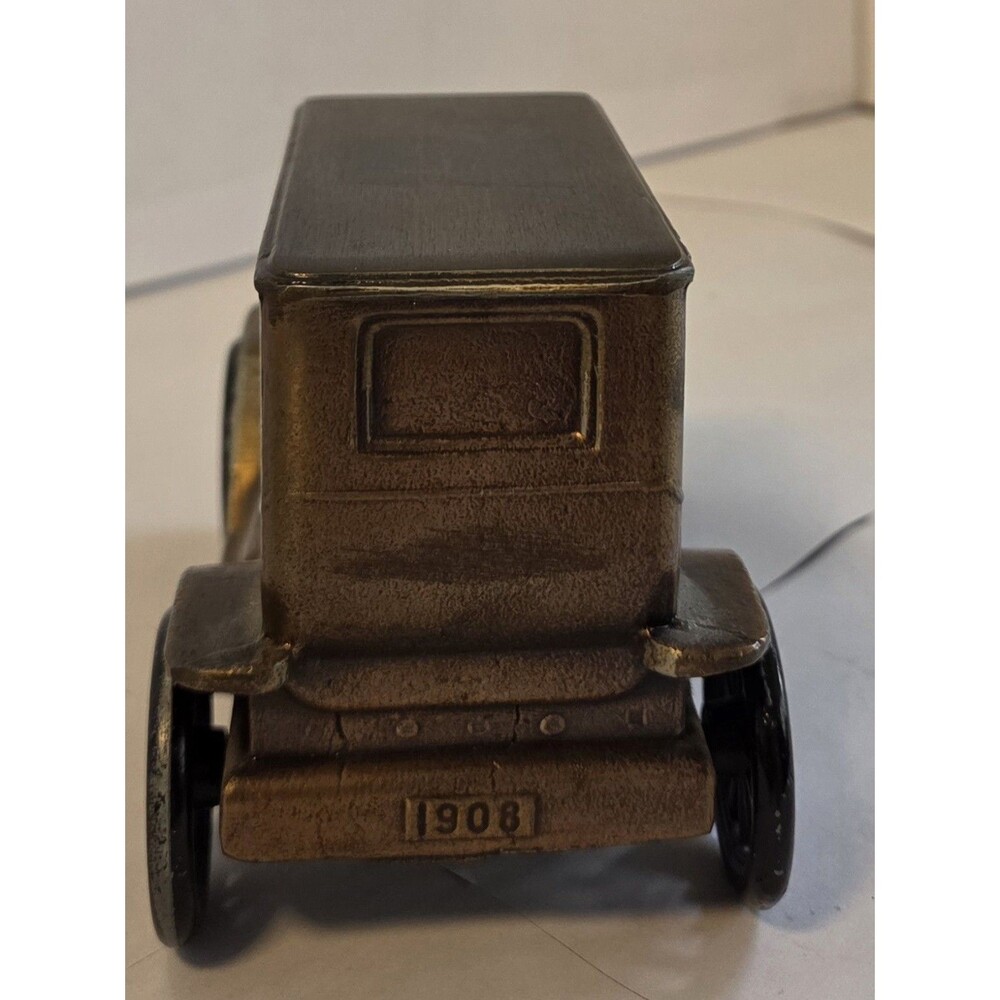 Vintage Cast Metal Car Coin Bank Antique Style Sedan Decorative Bank - Picture 4 of 11